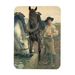 Ímã Cavalos na calha da água, 1884 (óleo em canvas)