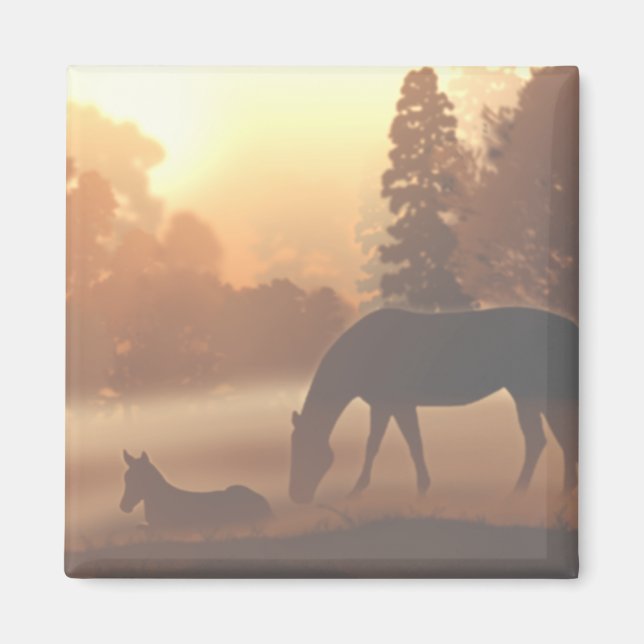 Imã Cavalos no Nevoeiro da Manhã (Frente)