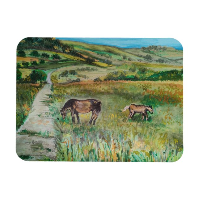 Ímã Cavalos no prado (Horizontal)