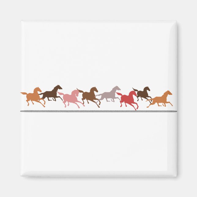 Imã Cavalos selvagens correndo (Frente)