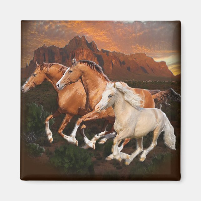 Imã cavalos selvagens do Arizona (Frente)