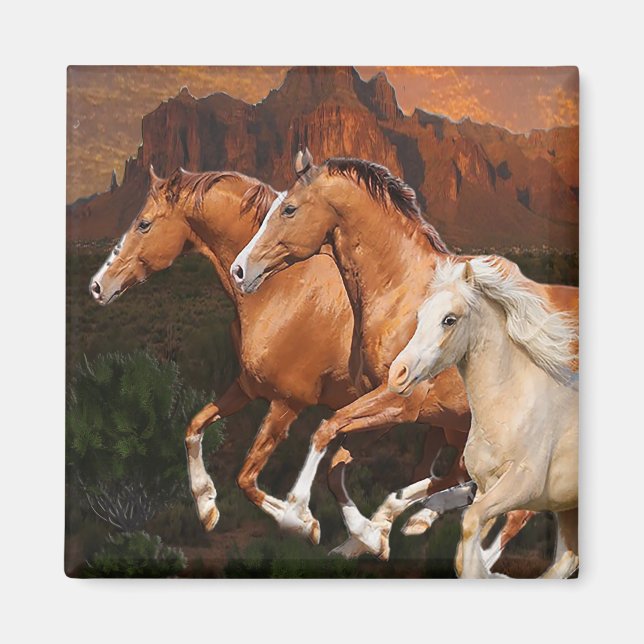 Imã cavalos selvagens do Arizona (Frente)
