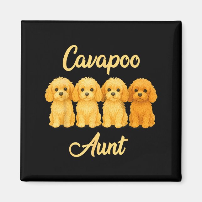 Imã Cavao Aunt Cute Dog Lover Gift Funny Women Puppy O (Frente)
