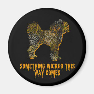 Imã Cavapoo Cachorro Silhout Diversão Halloween Magnet