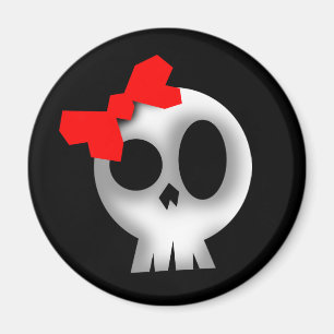 Imã Caveira Bonito com Arco Vermelho