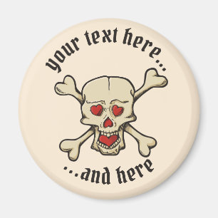 Imã Caveira com Corações