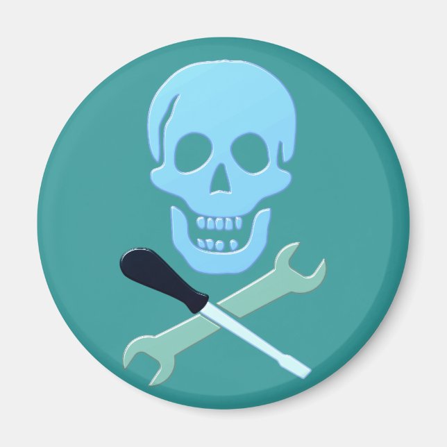 Imã Caveira crânio mecânico skull mechanic (Frente)