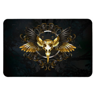 Ímã Caveira de ouro sobre fundo preto