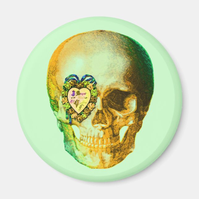 Imã Caveira do Namorados Dourado (Frente)