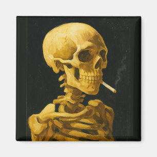Imã Caveira Dourada Fumando – Única Inspirada em Van G