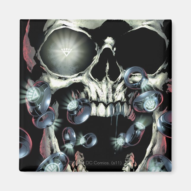 Imã Caveira e Anéis - Cor (Frente)