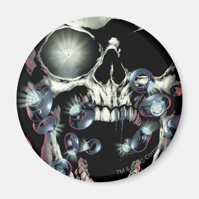 Imã Caveira e Anéis - Cor (Frente)