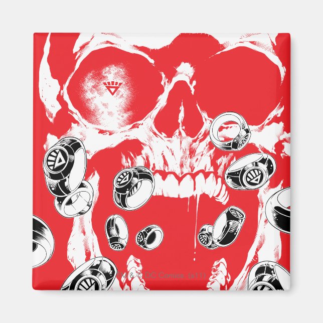 Imã Caveira e anéis - Vermelho (Frente)