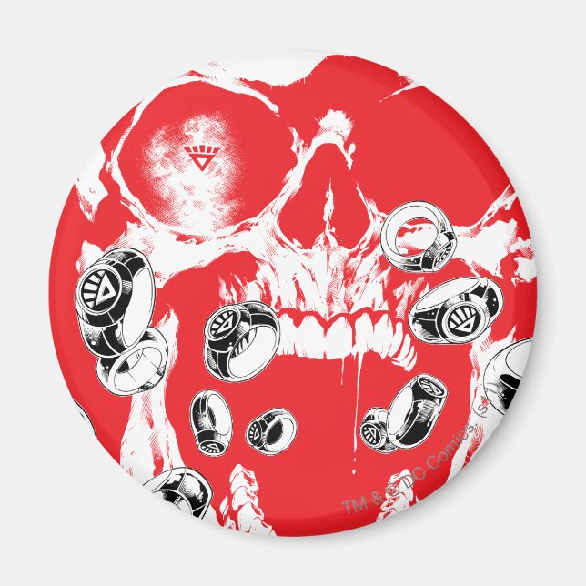 Imã Caveira e anéis - Vermelho (Frente)