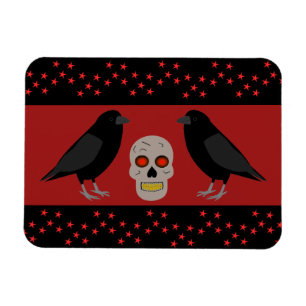Ímã Caveira Gótica e o Guardião Ravens Halloween