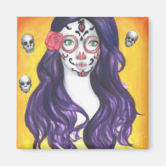 Imã Caveira - Magneta quadrada de 2 Polegadas