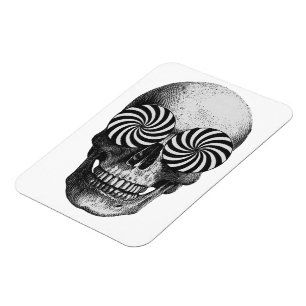 Ímã Caveira Psicodélica de Halloween Vintage