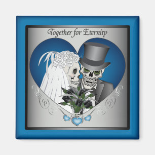 Imã Caveiras de Casamento - Azul
