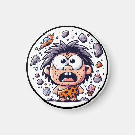 Imã "Caveman Ice Cream Chaos" Magnet