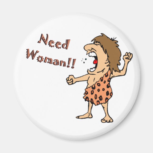 Imã Caveman Round Magnet (Frente)