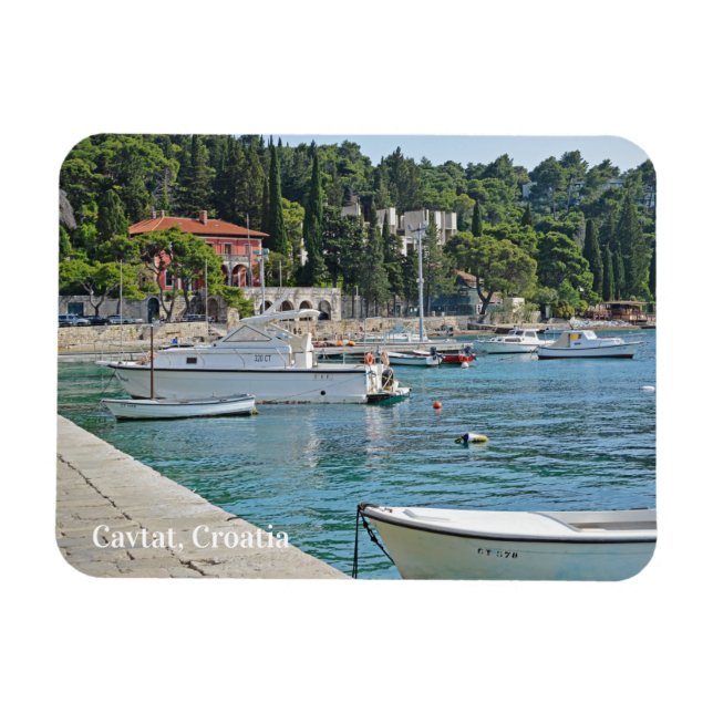 Ímã Cavtat, Croácia vista do feriado aquático (Horizontal)
