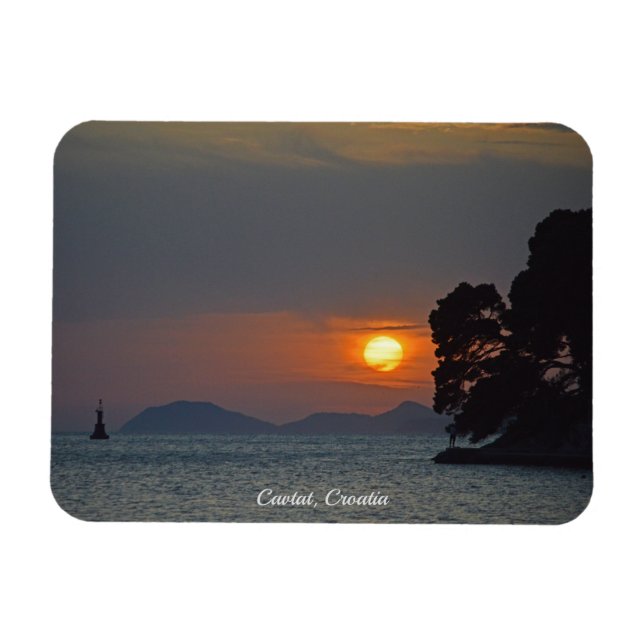 Ímã Cavtat, vista croata de Férias Sunset (Horizontal)