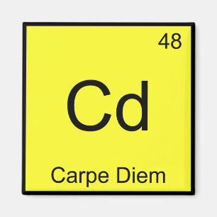 Imã Cd - Carpe Diem Chemistry Elemento Símbolo Funny 