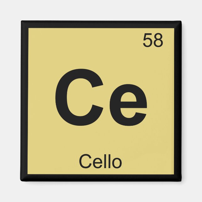 Imã Ce - Cello Music Chemistry Símbolo de Mesa Periódi (Frente)