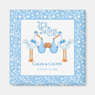 Imã Cegonha Segurando Gêmeos Meninos Afro-Americanos Í