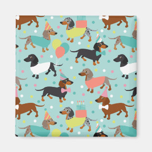 Imã Celebração da Festa de aniversário Dachshund