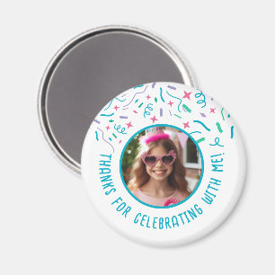 Imã Celebração de Confetti do Nome de Foto Personaliza