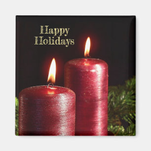Imã Celebração de Natal Velas Vermelhas Férias de Inve