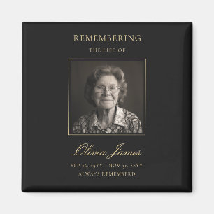 Imã Celebração de Vida com Foto Memorial Elegante