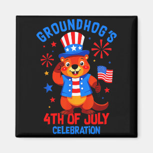 Imã Celebração do Dia 4 de Julho dos Groundhogs Patrió