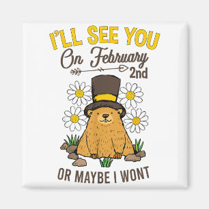 Imã Celebração do Dia da Marmota Vintage 2 de Fevereir