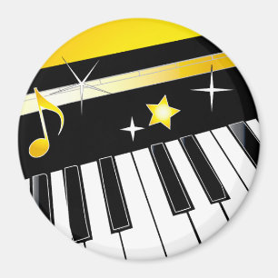 Imã Celebração do piano com acento Dourado