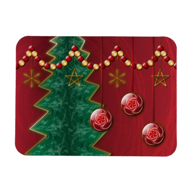 Ímã Celebração Fractal Magneta Flexível de Natal (Horizontal)