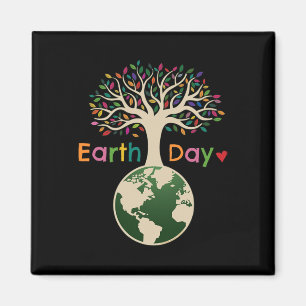 Imã Celebrar O Dia Da Árvore Colorida Da Terra - Da