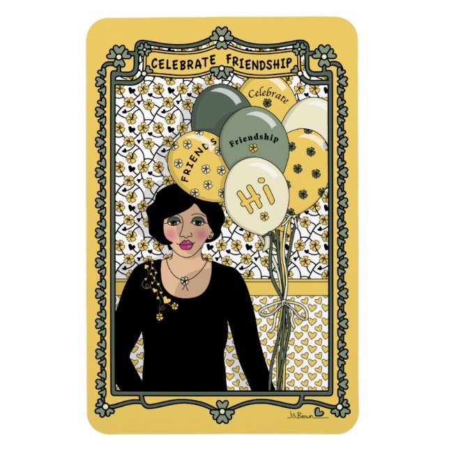 Ímã Celebrar o Magnet do Refrigerador Friendship_C_4x6 (Vertical)