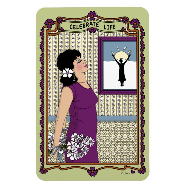 Ímã Celebrar o Magnet do Refrigerador Life_A_4x6 (Vertical)