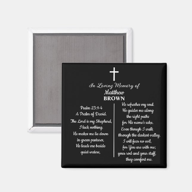 Imã Celebration Of Life Bible Verse Funeral Keepsake (Front/Back)