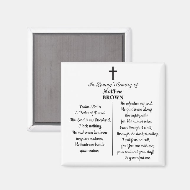 Imã Celebration Of Life Bible Verse Funeral Keepsake (Front/Back)