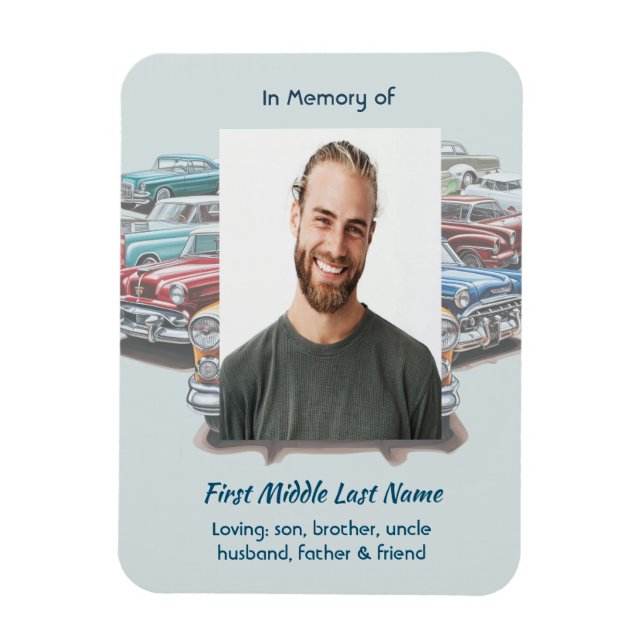 Ímã Celebration of Life Service Classic Vintage Car  (Vertical)