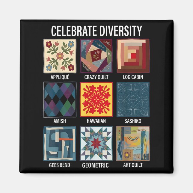 Imã Celebre a diversidade de artesanato de colcha de r (Frente)