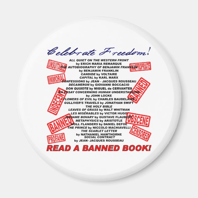Imã Celebre a liberdade! Leia um livro banido! (selo) (Frente)