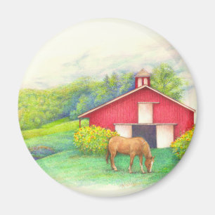 Imã Celeiro ilustrado com cavalo