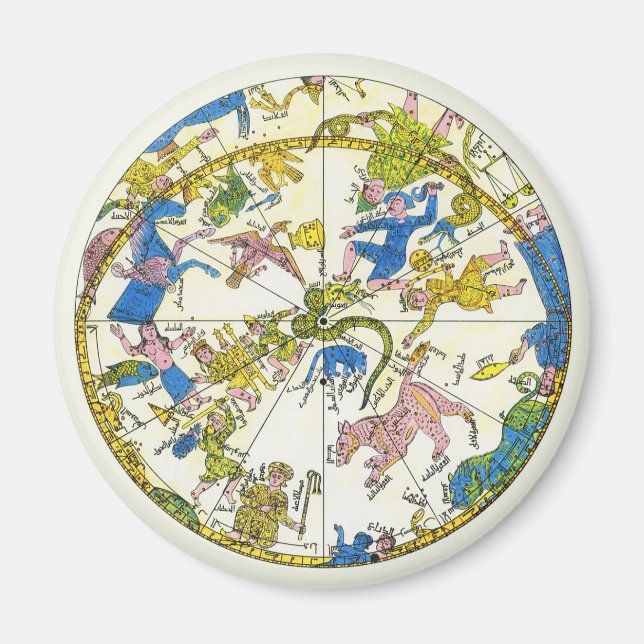 Imã Celeste Antigo, Esfera Árabe, Constelações (Frente)