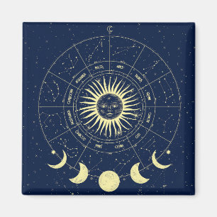 Imã Celestial Sun Moon Fases Zodiac