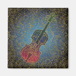 Imã Cello Dourado Filigree - Música Colorida