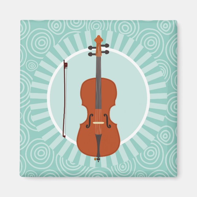 Imã Cello Fun Turquoise Swirl Music (Frente)